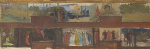 Tutkimus Pyhän Graalin etsinnästä ja saavutuksista, Kirjanjakeluhuone, Bostonin julkinen kirjasto tekijältä Edwin Austin Abbey