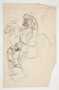 Study for The Quest of the Holy Graal (15 maalauksen sarja Bostonin yleiselle kirjastolle, valmistui vuonna 1901) tekijältä Edwin Austin Abbey