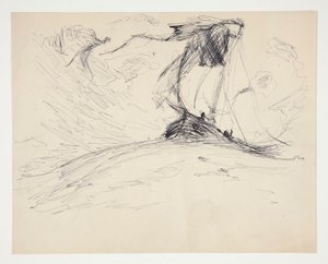 Study for The Quest of the Holy Graal (15 maalauksen sarja Bostonin yleiselle kirjastolle, valmistui vuonna 1901) tekijältä Edwin Austin Abbey