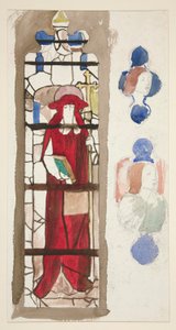 Tutkimus tunnistamattomasta lasimaalauksesta, joka kuvaa kardinaalia(?) tekijältä Edwin Austin Abbey