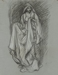 Tutkimus drapedoidulle naiselle, hahmotutkimus The Quest of the Holy Graalille (15 maalauksen sarja Bostonin julkiselle kirjastolle, valmistui vuonna 1901) tekijältä Edwin Austin Abbey