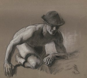 Tutkimus kaivosmiehen hahmosta tekijältä Edwin Austin Abbey