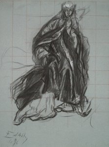 Study for the Queen, näytelmäkohtauksesta, Hamlet, näytös 3, kohtaus 2 tekijältä Edwin Austin Abbey