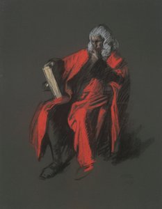 Tutkimus korkeimman oikeuden tuomari Thomas McKeanin hahmolle, in tekijältä Edwin Austin Abbey