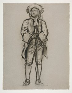 Tutkimus Penn(?) tai Franklin(?) hahmoa varten seinämaalaukseen Harrisburgin osavaltion pääkaupunkirakennuksessa, 1902-1911 (valmistaja John Singer Sargent) tekijältä Edwin Austin Abbey