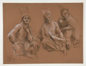 Tutkimus 3 intialaista varten tekijältä Edwin Austin Abbey