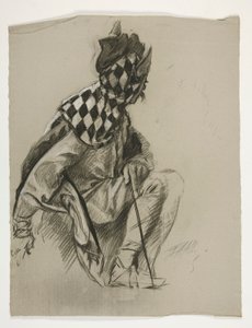 Study of Jester (käyttämätön), The Quest of the Holy Grail (15 maalauksen sarja Bostonin yleiselle kirjastolle, valmistui vuonna 1901) tekijältä Edwin Austin Abbey