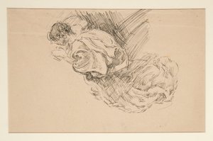Enkelitutkimus (lasimaalauksille? kattoon?) tekijältä Edwin Austin Abbey