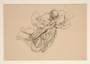 Enkelitutkimus (lasimaalauksille? kattoon?) tekijältä Edwin Austin Abbey