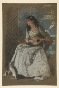 Tutkimus mandoliinia soittavasta naisesta tekijältä Edwin Austin Abbey