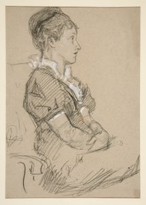 Tutkimus istuvista naisista (Mrs. Abbey?) tekijältä Edwin Austin Abbey