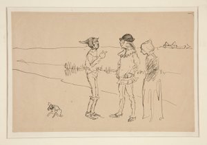Tutkimus kahdesta miehestä, naisesta ja koirasta, Lovesta tekijältä Edwin Austin Abbey