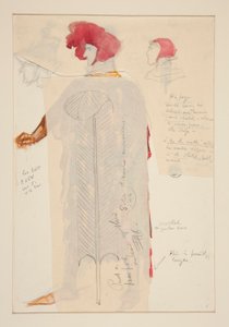 Kuningas aseistettu, pukupiirros Henry Irvingille tekijältä Edwin Austin Abbey