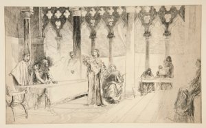 Trial Scene, Merchant of Venicesta tekijältä Edwin Austin Abbey