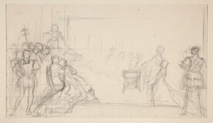 Kuningatar Catharinen oikeudenkäynti, tutkimus tekijältä Edwin Austin Abbey