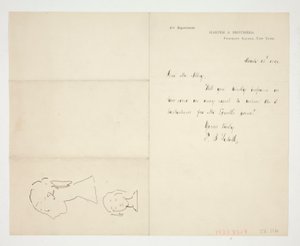 Kaksi luonnosta rintakuvasta tekijältä Edwin Austin Abbey