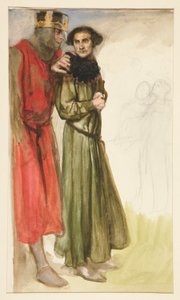 Tuntematon Shakespeare-kohtaus (kaksi miestä) tekijältä Edwin Austin Abbey