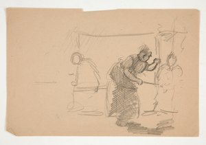 Tuntematon kuva-Tutkimus keittiöstä kuvalla tekijältä Edwin Austin Abbey