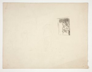 Nainen ikkunassa - tunnistamaton kuva tekijältä Edwin Austin Abbey