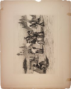 Sanomalehdet leirillä, 1876 tekijältä Edwin Austin Forbes