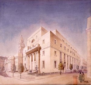 Julkisen kirjaston korkeus, Marylebone Road, Lontoo tekijältä Edwin Cooper
