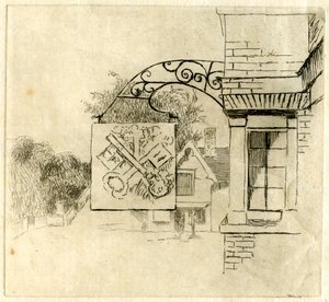 Ristin merkki Keys, St Neots, Cambridgeshire, 1881.