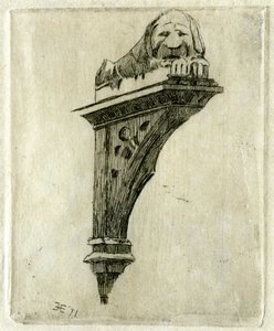 Red Lion Innin kyltti, Glastonbury, Somerset, 1881.