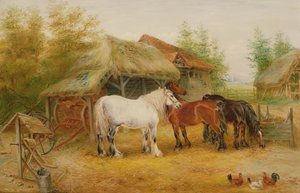 Karthorsseja pihalla