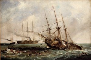 Yhdysvaltain Ironclad Kearsarge tuhosi Confederate Steamer Alabaman, 19. kesäkuuta 1864