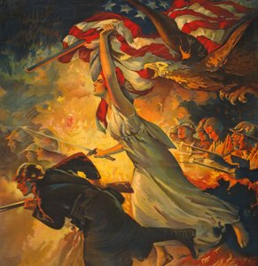 Yksityiskohta Carry On! Osta Liberty Bonds to your Utmost, julkaistu n. 1918