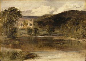 Bolton Abbey, Yorkshire (öljy paneeliin) tekijältä Edwin Landseer