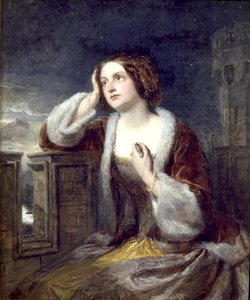 Catherine Seyton Katseella Loch Levenin taisteluista, n. 1840 (öljy kankaalle) tekijältä Edwin Landseer