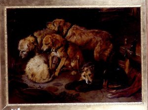 Fireside Party (öljy kankaalle) tekijältä Edwin Landseer