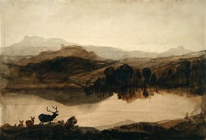 Luonnos "Haaste" (pesu paperille) tekijältä Edwin Landseer