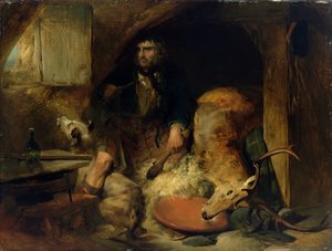 The Savage, n. 1838 (öljy kankaalle asetettu paneeliin) tekijältä Edwin Landseer