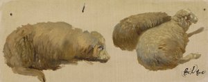 Kolme lammasta levossa (öljy paperille) tekijältä Edwin Landseer
