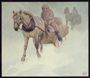 Siperianponit Etelämantereella (väri litho)