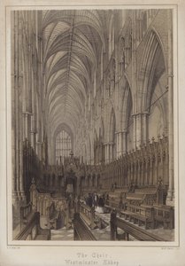 Kuoro, Westminster Abbey, Lontoo (väri litho)