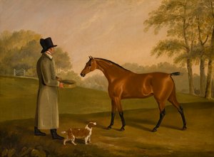 Hevonen maisemassa sulhasen kanssa, David, Bennet, n. 1805 (öljy kankaalle)