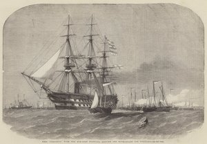 HMS Colossus tykkivenelaivueella lähtemässä Motherbankista Portlandiin