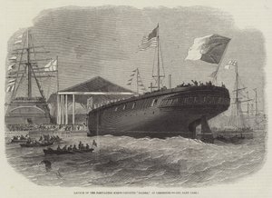 Portugalilaisen Screw-Corvette Sagresin lanseeraus Limehousessa