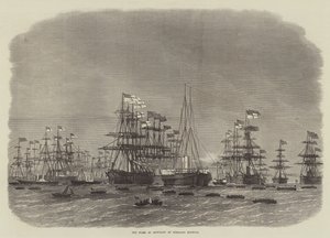 Ironclads-laivasto Portlandin satamassa tekijältä Edwin Weedon