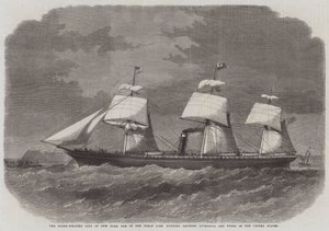 New Yorkin Screw-Steamer City, yksi Liverpoolin ja Yhdysvaltojen satamien välillä kulkevista Inman-linjasta