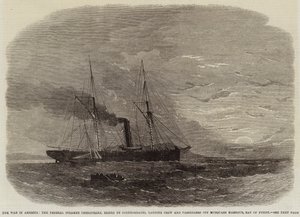 Sota Amerikassa, liittovaltion höyrylaiva Chesapeake, konfederaation valtaama, miehistö ja matkustajat laskeutuvat Musquash Harbourin edustalle, Bay of Fundyn