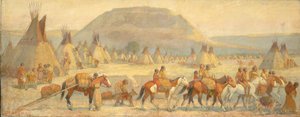Blackfoot Camp Scene, 1800-luvun loppu - 1900-luvun alku.