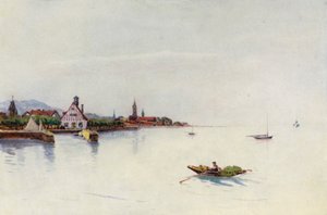 Rein: Bregenz, Boden See, Konstanzin järvi (värilitografia). tekijältä Effie Jardine