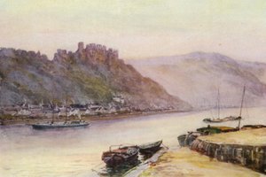 Rein: Rheinfels ja St Goar (värilitro). tekijältä Effie Jardine