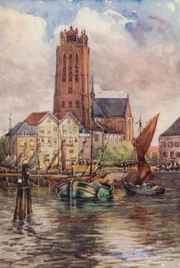 Rein: Groote Kerk, Dordrecht (värilitografia) tekijältä Effie Jardine
