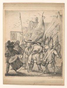 Dieren satiiri tekijältä Egbert van Heemskerck (II) (signed by artist)