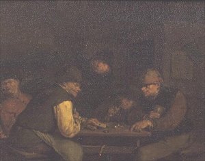 The Card Players, n. 1655-60 (öljy kankaalle) tekijältä Egbert van the Elder Heemskerck